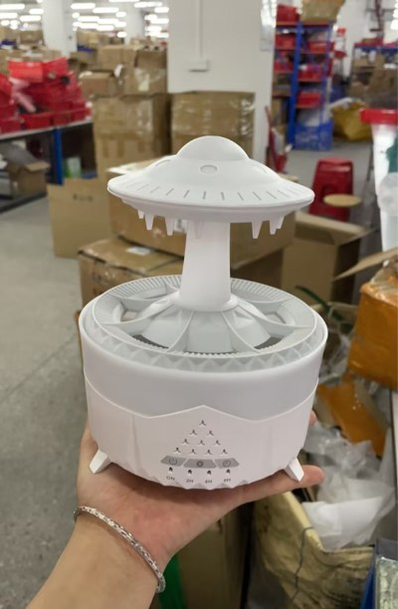 Transform Your Space with the New UFO Raindrop Humidifier - Soothing Aroma & Gentle Rain Sounds for Ultimate Relaxation